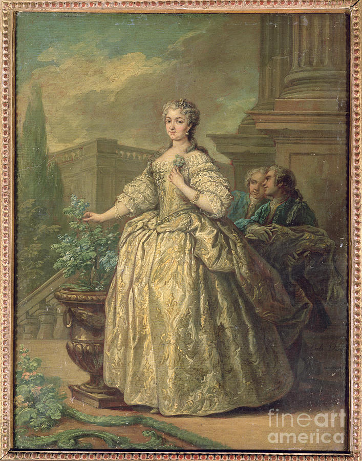 France Painting - Portrait Of Maria Leszczynska by Carle Van Loo