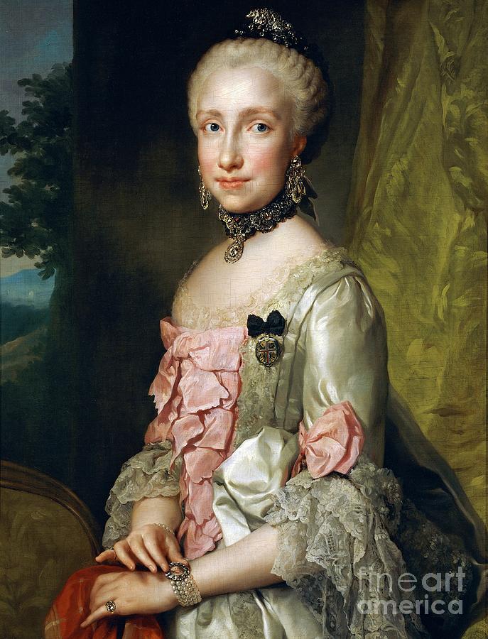 Portrait Of Maria Luisa Of Bourbon On The Occasion Of Her Engagement To Be Married Painting by Anton Raphael Mengs