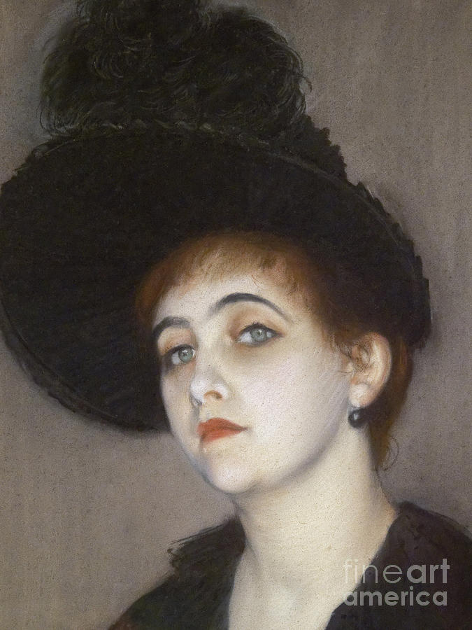 Portrait Of Marie Blanche Vasnier Detail 1888 Drawing By Jacques Emile Blanche Fine Art America