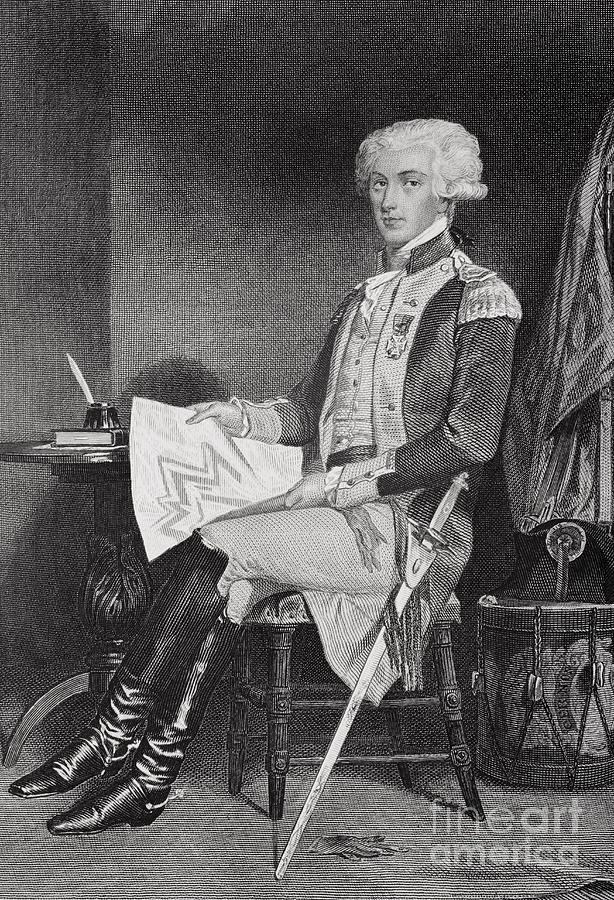 Portrait Of Marie Joseph Paul Yves Roch Gilbert Du Motier, Marquis De La Fayette Or Lafayette Painting by Alonzo Chappel