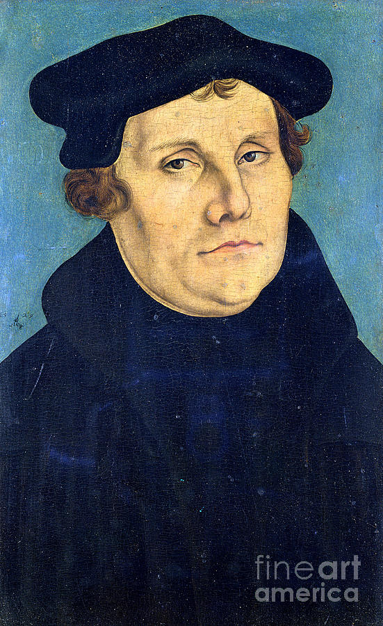 Portrait Of Martin Luther Painting by Lucas The Elder Cranach