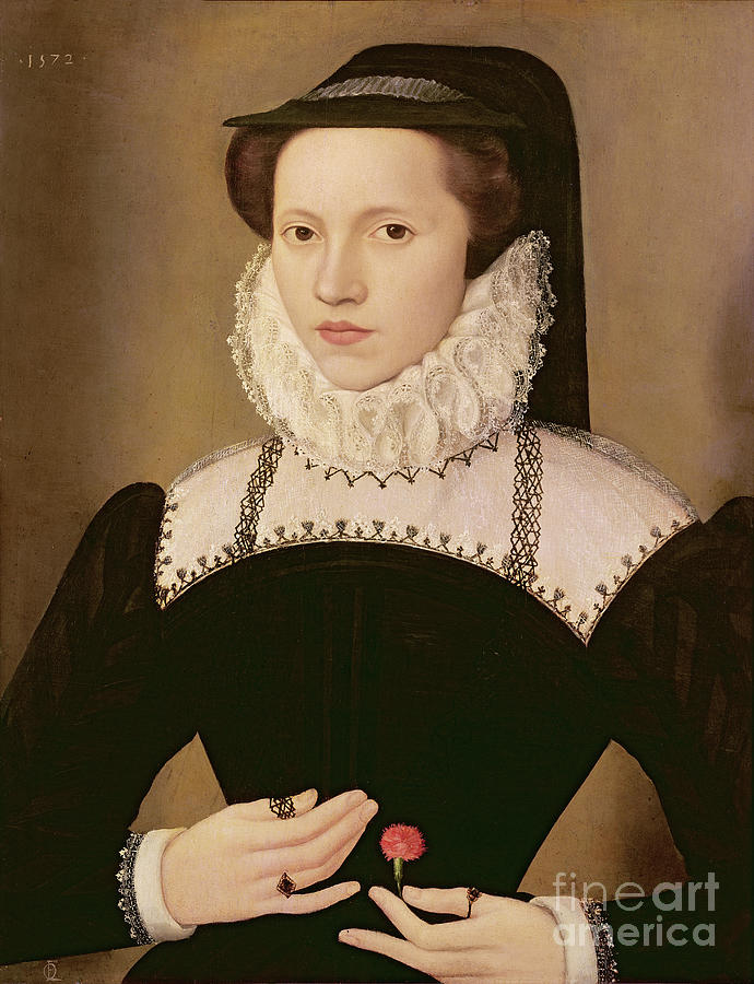 Portrait Of Mary Ann Waltham, 1572 Painting by Francois Quesnel