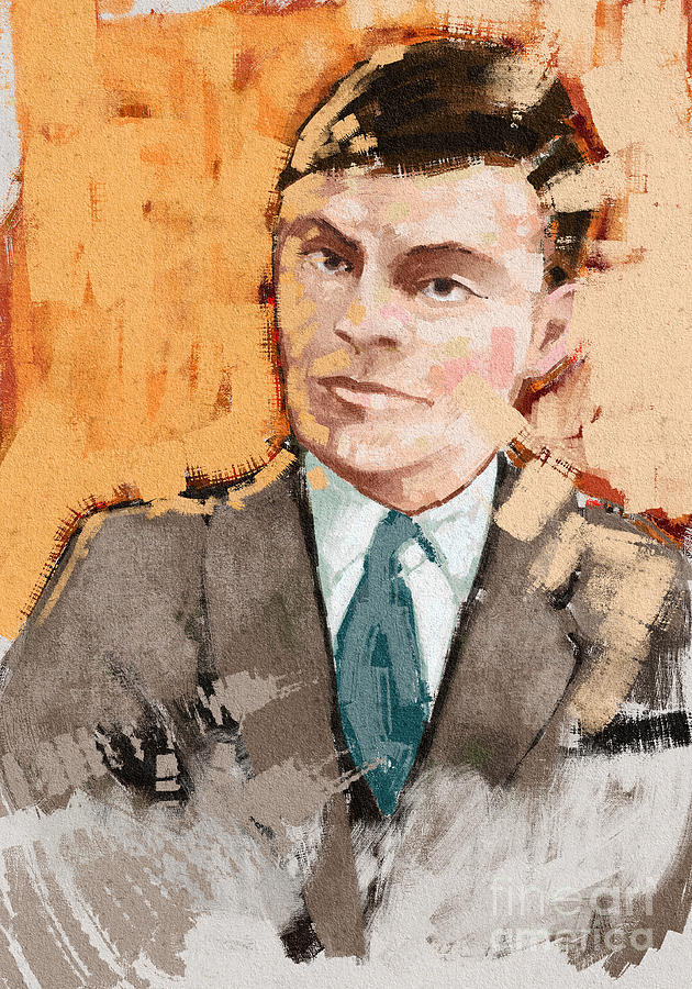 Portrait Of Mathematician Alan Turing, 2023 Painting by Alessandro Lonati