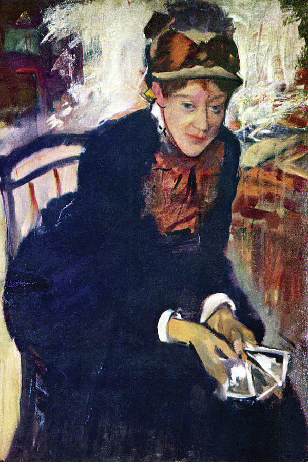 Portrait of Miss. Cassatt Painting by Edgar Degas