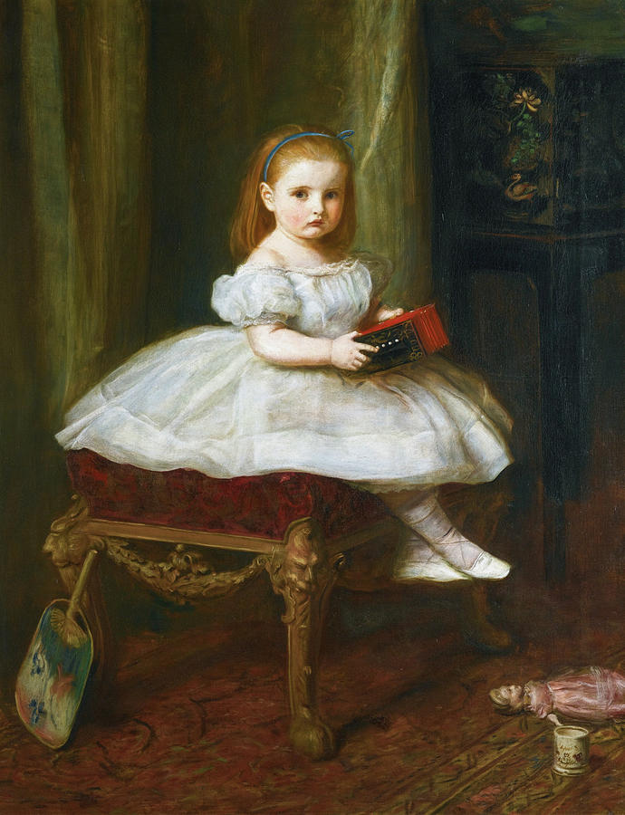 John Everett Millais Painting - Portrait of Miss Davison by John Everett Millais