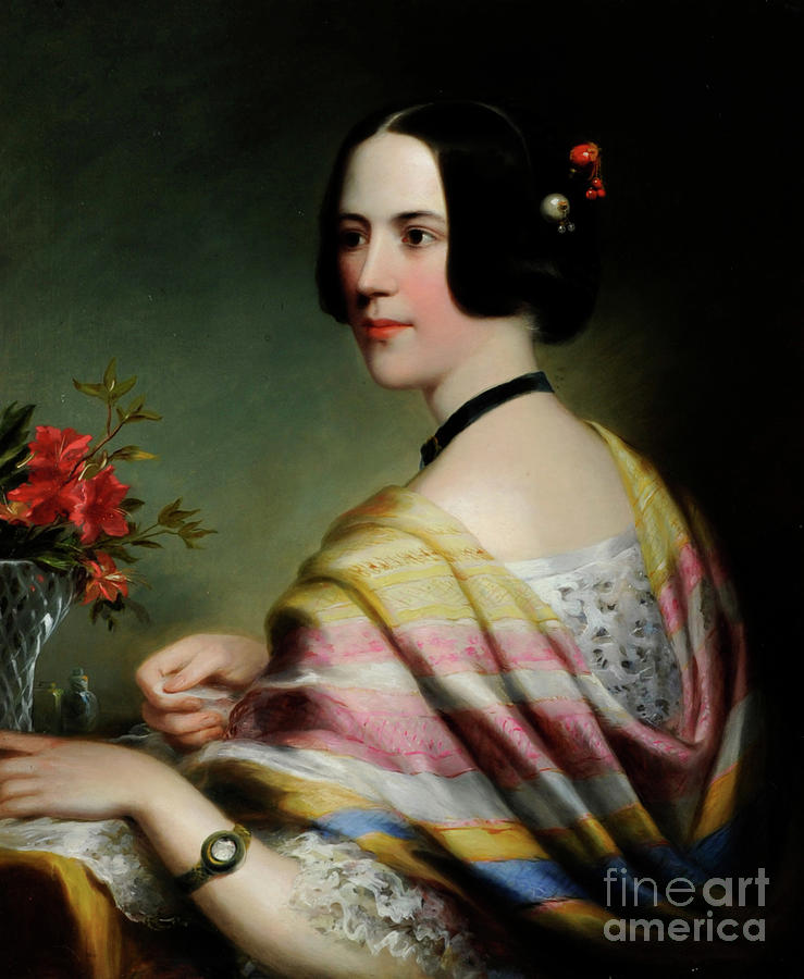Portrait Of Miss Eliza Wilkinson, Circa 1860 Painting by British School