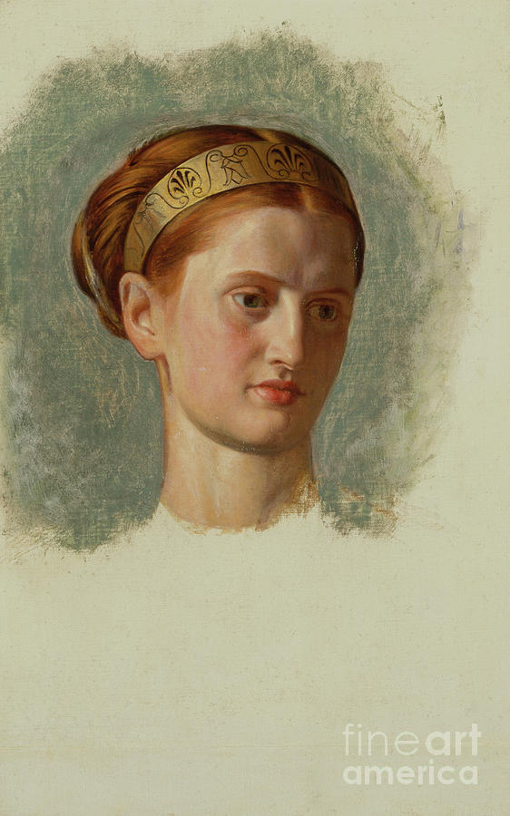 Portrait Of Miss Isabella Waugh, Study Painting by William Holman Hunt