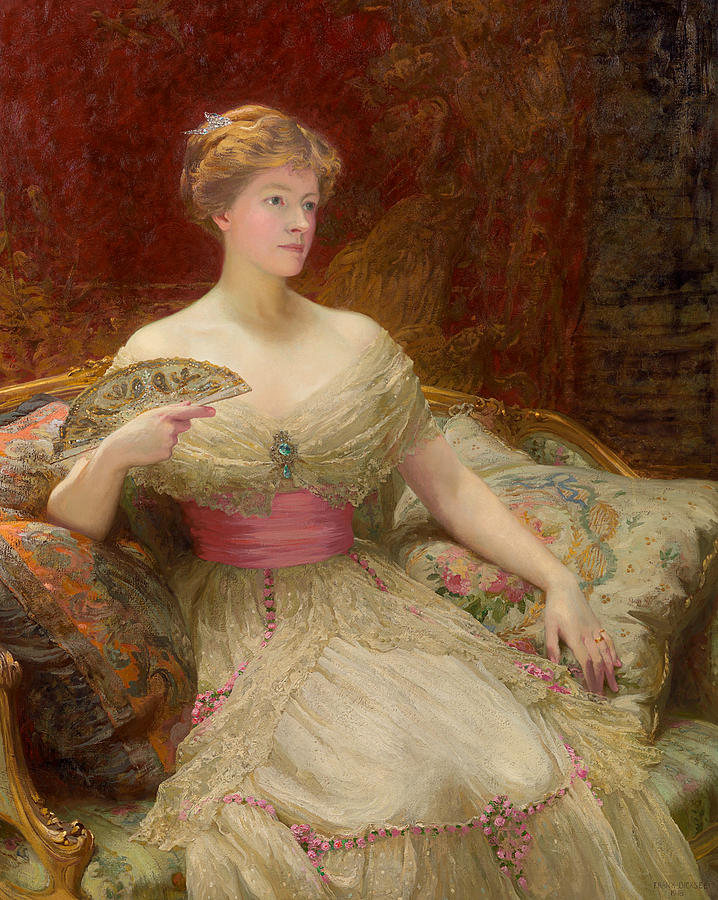 Portrait of Mrs Austin Mackenzie Painting by Sir Frank Dicksee - Fine ...