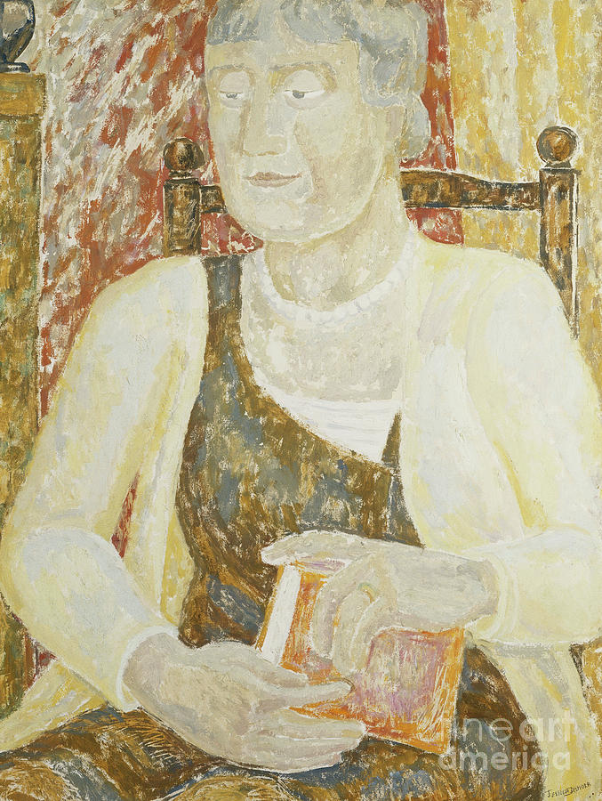 Portrait Of Mrs Ody Holding A Book Painting by Jessica Stewart Dismorr