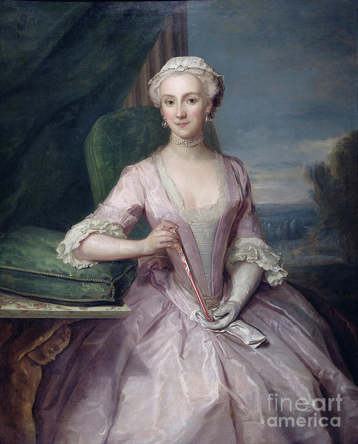 Portrait Of Mrs Shakespeare, 1739 Painting by Philippe Mercier