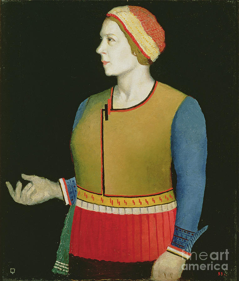 Hat Painting - Portrait Of Natalya Andreevna Malevich by Kazimir Severinovich Malevich