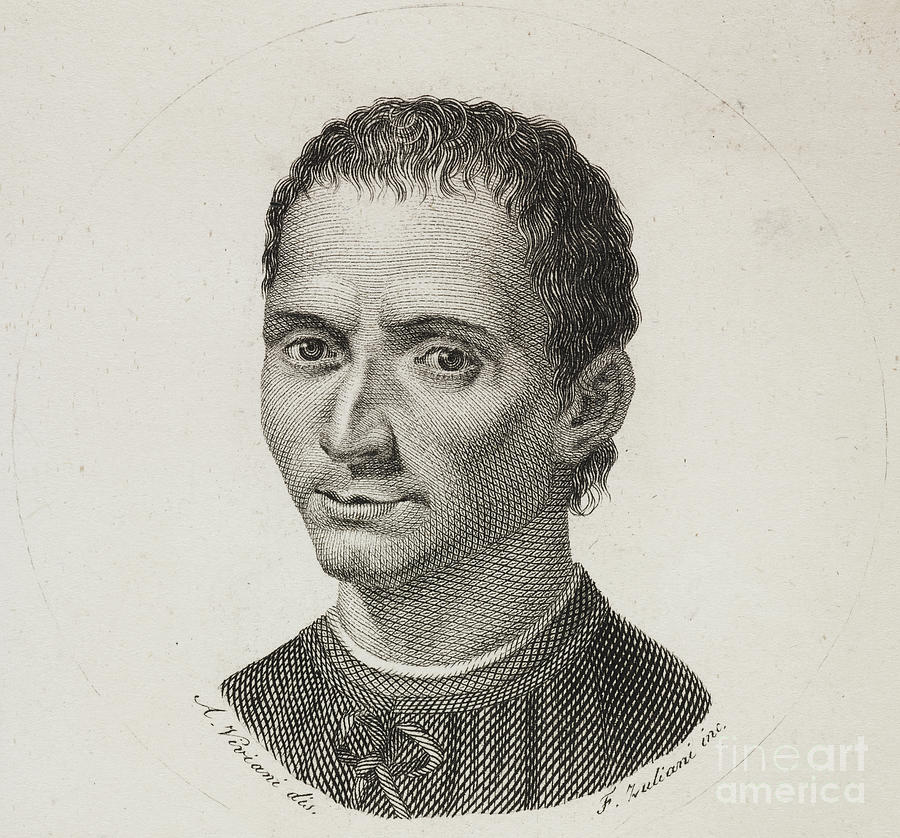 Portrait Of Niccolo Machiavelli, Engraving Drawing by F Zuliani