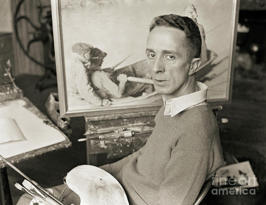 Portrait Of Norman Rockwell Working Photograph by Bettmann