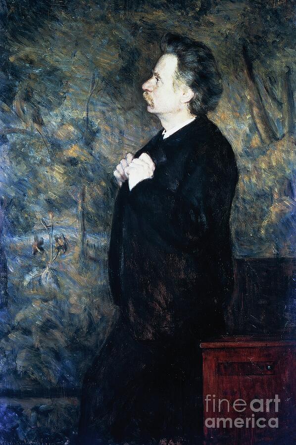 Portrait Of Norwegian Composer And Pianist Edvard Grieg Bergen Painting ...