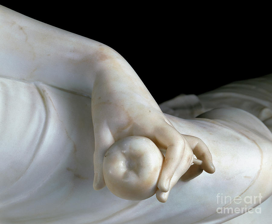 Portrait Of Paolina Borghese, Detail Of Her Hand With An Apple Photograph by Antonio Canova