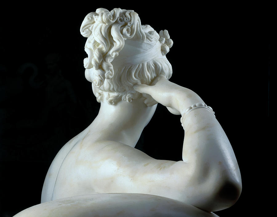 Portrait Of Paolina Borghese Detail Of Her Shoulders And Hand Which Grazes Her Hair At The Back Of Her Neck Photograph by Antonio Canova