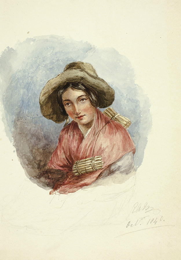 Portrait of Peasant Woman Drawing by Elizabeth Murray