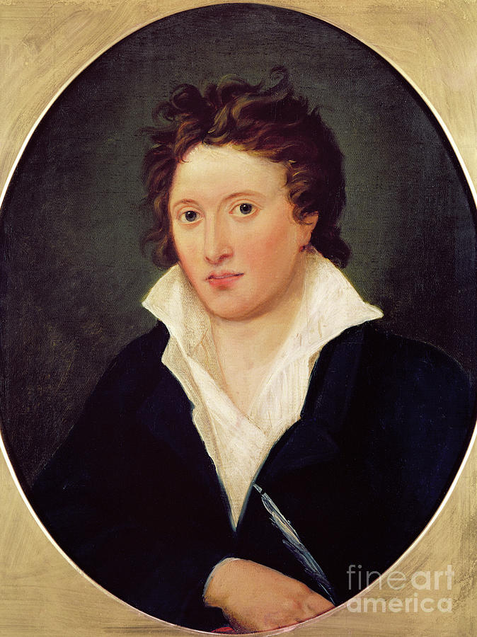 Portrait Of Percy Bysshe Shelley, 1819 Painting by Amelia Curran