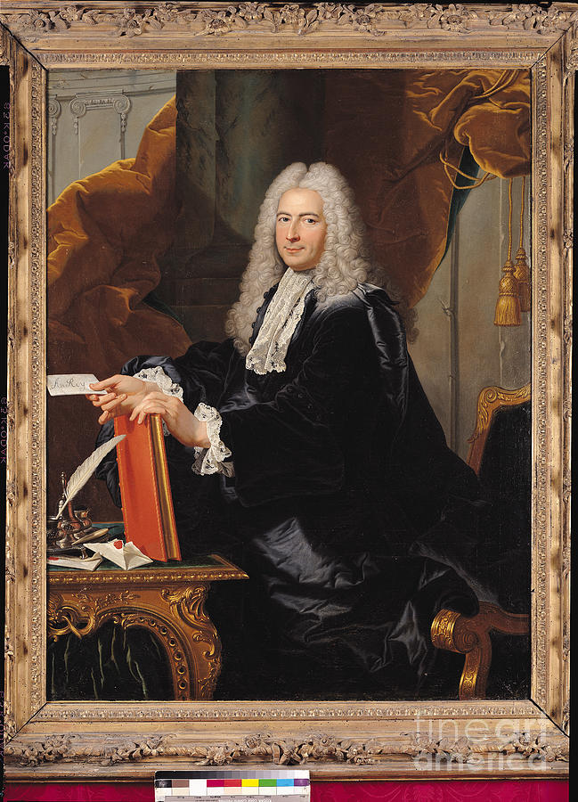 Book Painting - Portrait Of Philibert Orry by Hyacinthe Rigaud