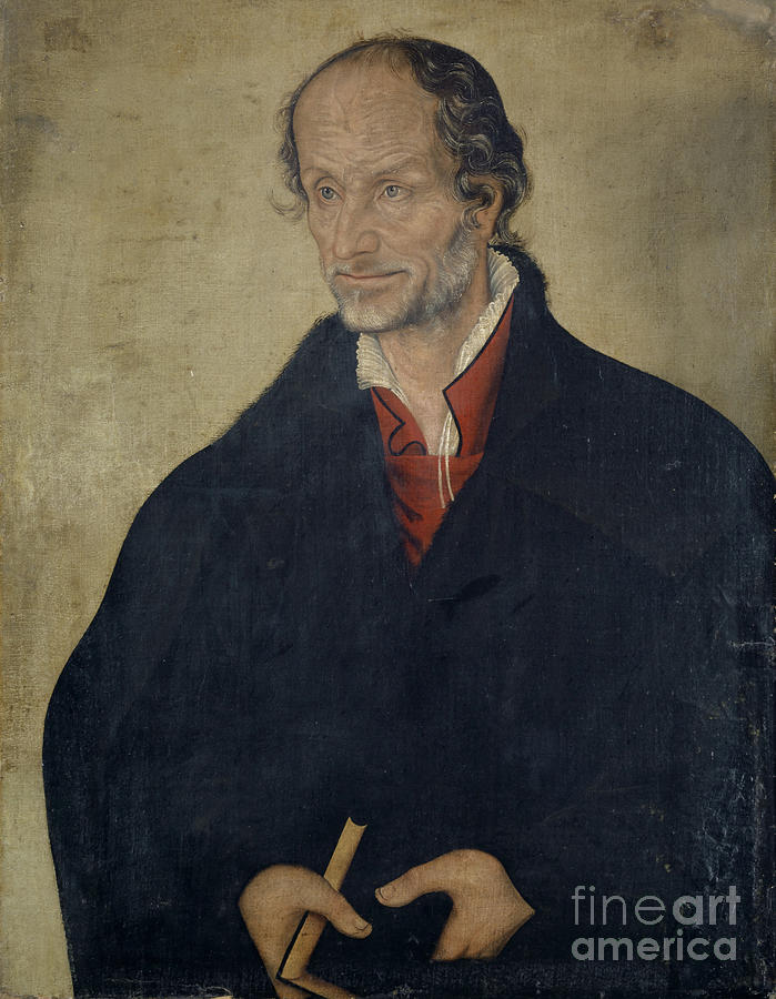 Portrait Of Philipp Melanchthon, C.1560-80 Painting By Lucas The ...