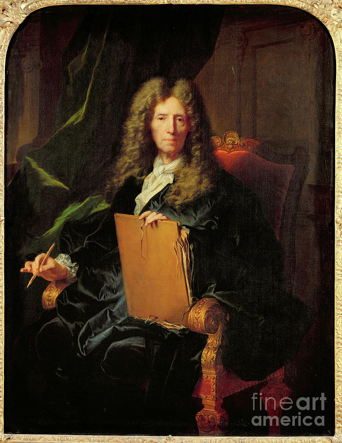 Artist Painting - Portrait Of Pierre Mignard by Hyacinthe Francois Rigaud