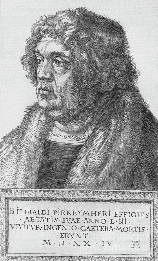 Portrait Of Pirkheimer, 1524 Drawing by Print Collector