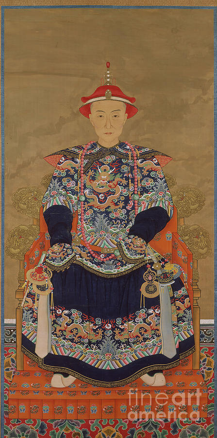 Portrait Of Qianlong Emperor As A Young Drawing by Heritage Images