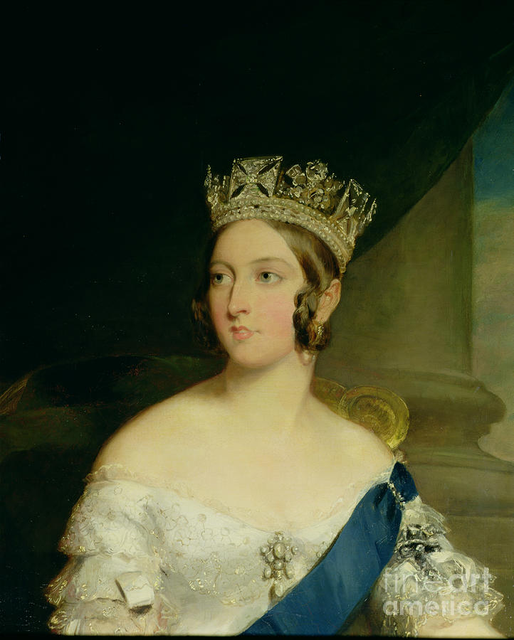 Portrait Of Queen Victoria, 1843 Painting by Francis Grant