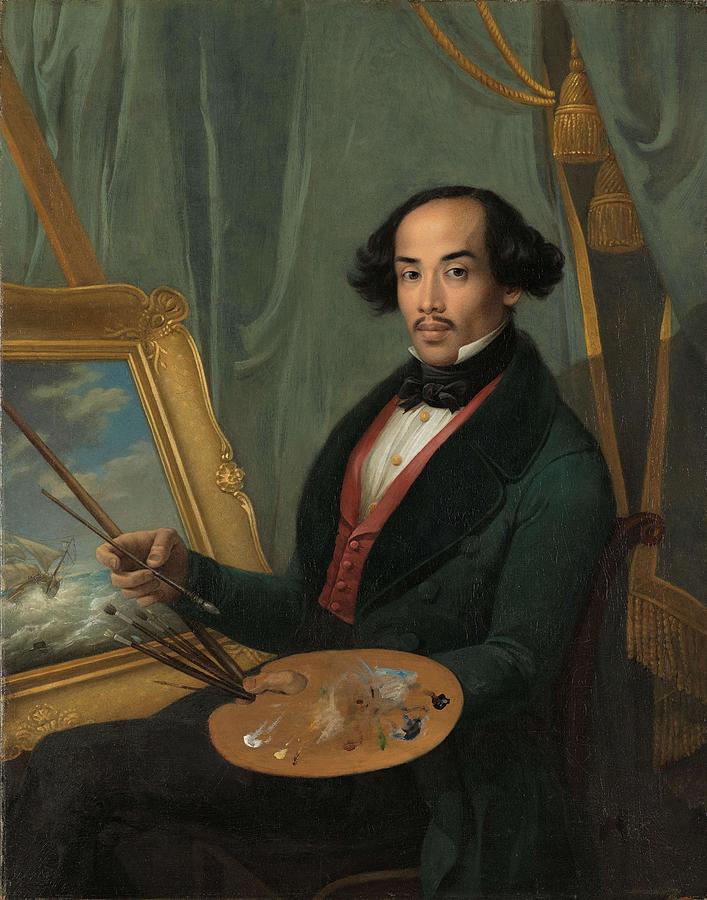 Portrait of Raden Syarif Bustaman Saleh. Painting by Friedrich Carl Albert Schreuel -attributed to-