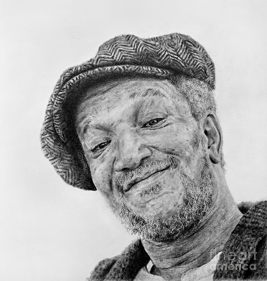 Portrait of Redd Foxx as Fred G. Sanford Drawing by Jim Fitzpatrick