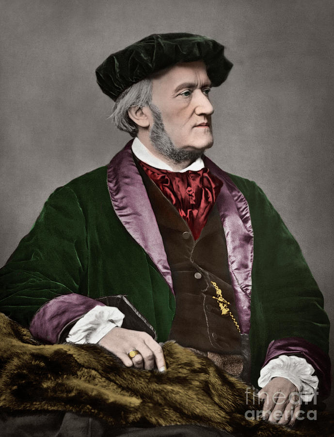 Portrait of Richard Wagner, German composer Photograph by Franz Hanfstaengl