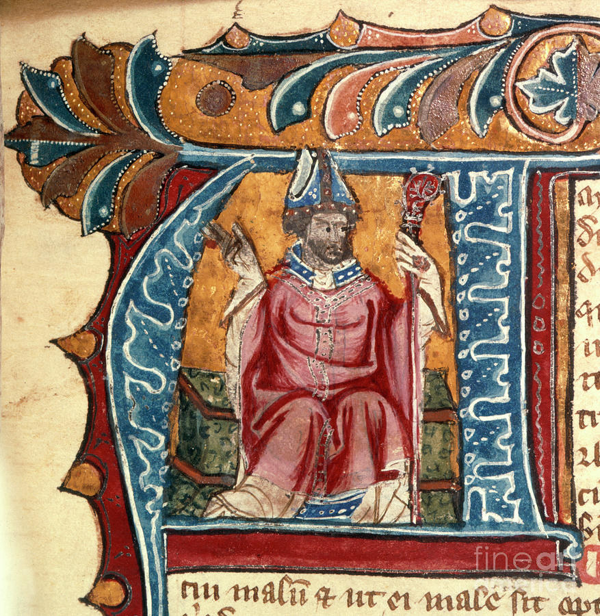 Portrait Of Robert Grosseteste, Illustration Taken From the Workd Of Robert Grosseteste, Bishop Of Lincoln Drawing by English School