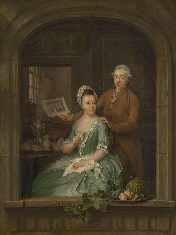 Portrait of Robert Muys and his Wife Maria Nozeman. Portret van Robert Muys en zijn echtgenote Ma... Painting by Nicolaes Muys
