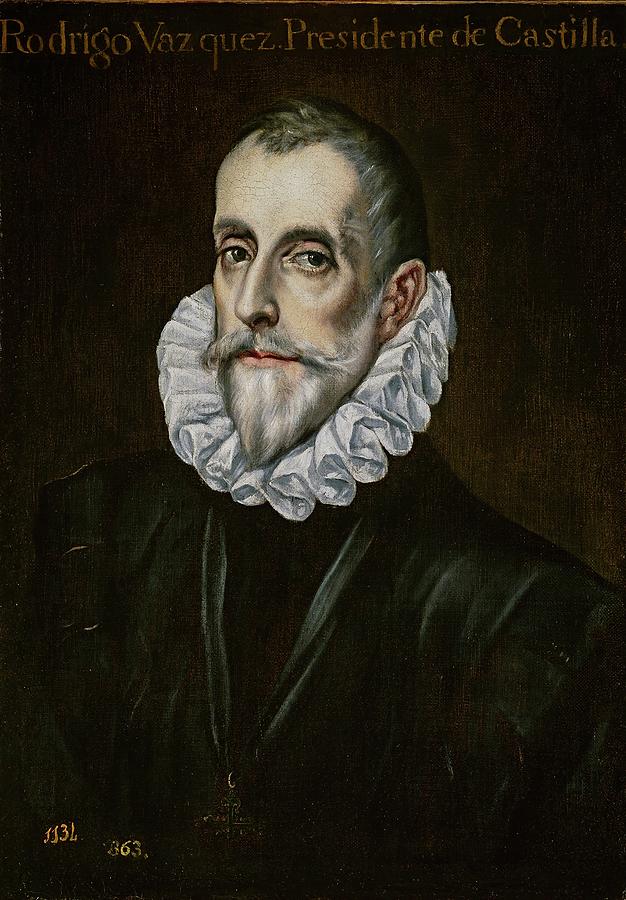 Portrait of Rodrigo Vazquez de Arce, ca. 1620, Spanish School, ... Painting by El Greco -1541-1614-