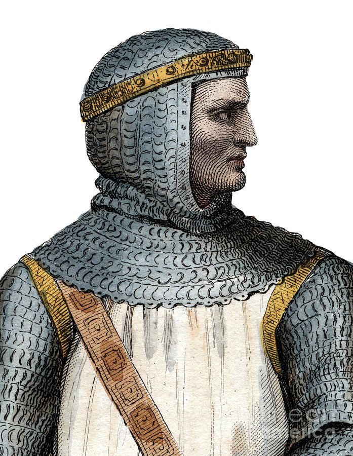 Knight Painting - Portrait Of Rollo, Robert I, Viking Leader And Duke Of Normandy by French School