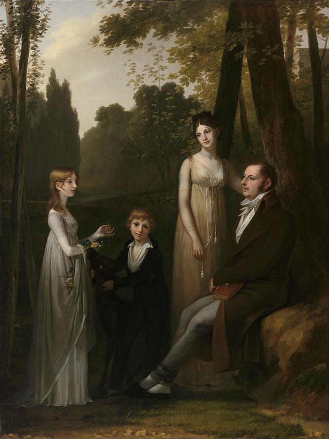 Portrait of Rutger Jan Schimmelpenninck and his Family. Portret van Rutger Jan Schimmelpenninck e... Painting by Pierre-Paul Prudhon -1758-1823-