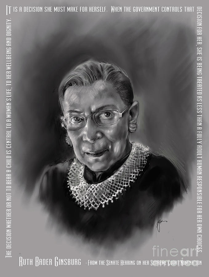 Portrait of Ruth Bader Ginsburg by Lora Serra Portrait of Ruth Bader Ginsburg by Lora Serra
