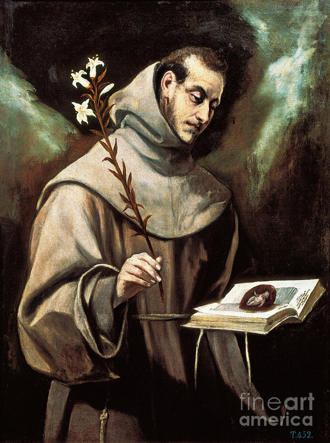 Portrait Of Saint Anthony Of Padua 1576 Painting By El Greco Pixels   Portrait Of Saint Anthony Of Padua 1576 El Greco 