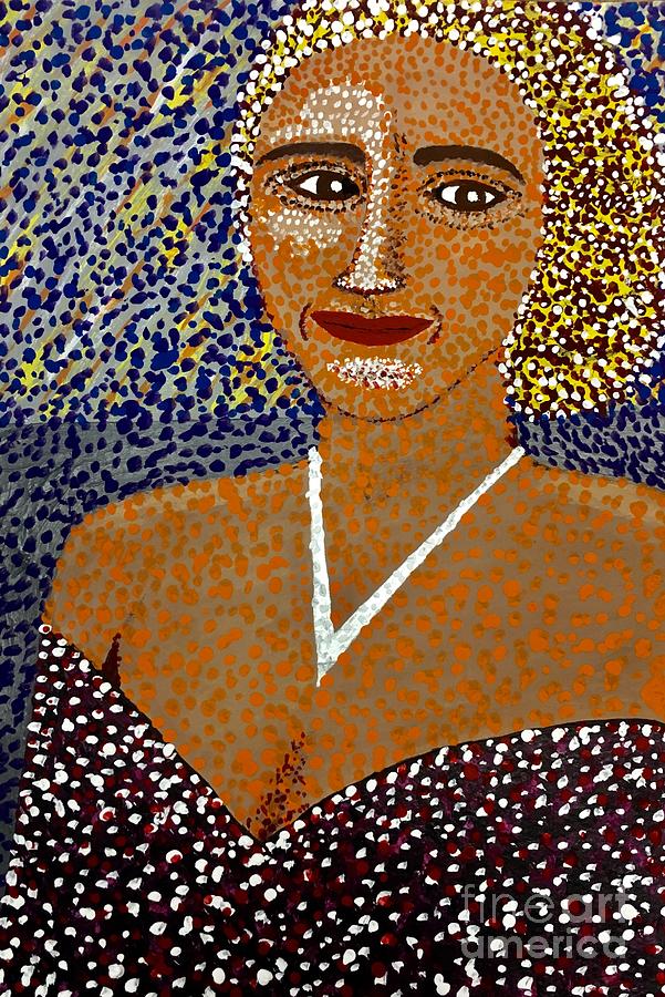 Portrait Painting -  Portrait Of Serena In Pointillism Art by Jeffrey Koss
