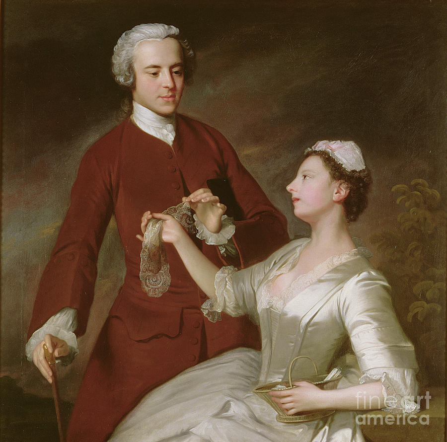 Portrait Of Sir Edward And Lady Turner, 1740 Painting by Allan Ramsay