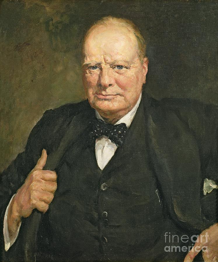 Portrait Of Sir Winston Churchill Photograph by Thomas Cantrell Dugdale
