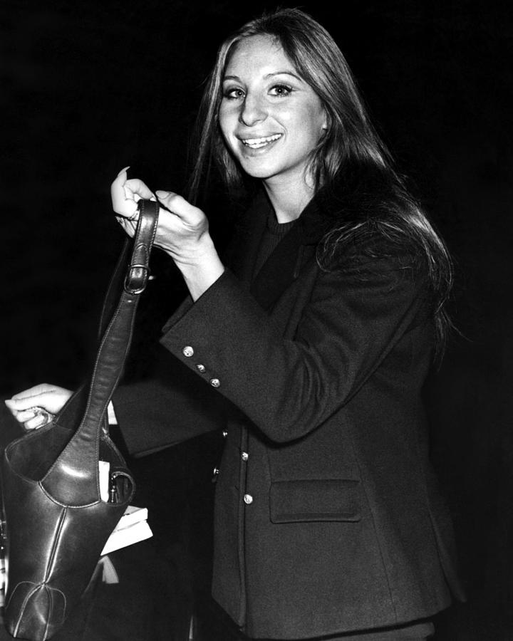 Portrait Of Smiling Barbra Streisand Holding Her Handbag Photograph by ...