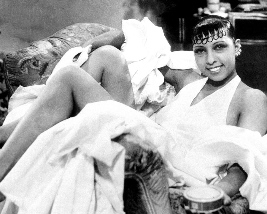 Black And White Photograph - Portrait Of Smiling Josephine Baker by Globe Photos
