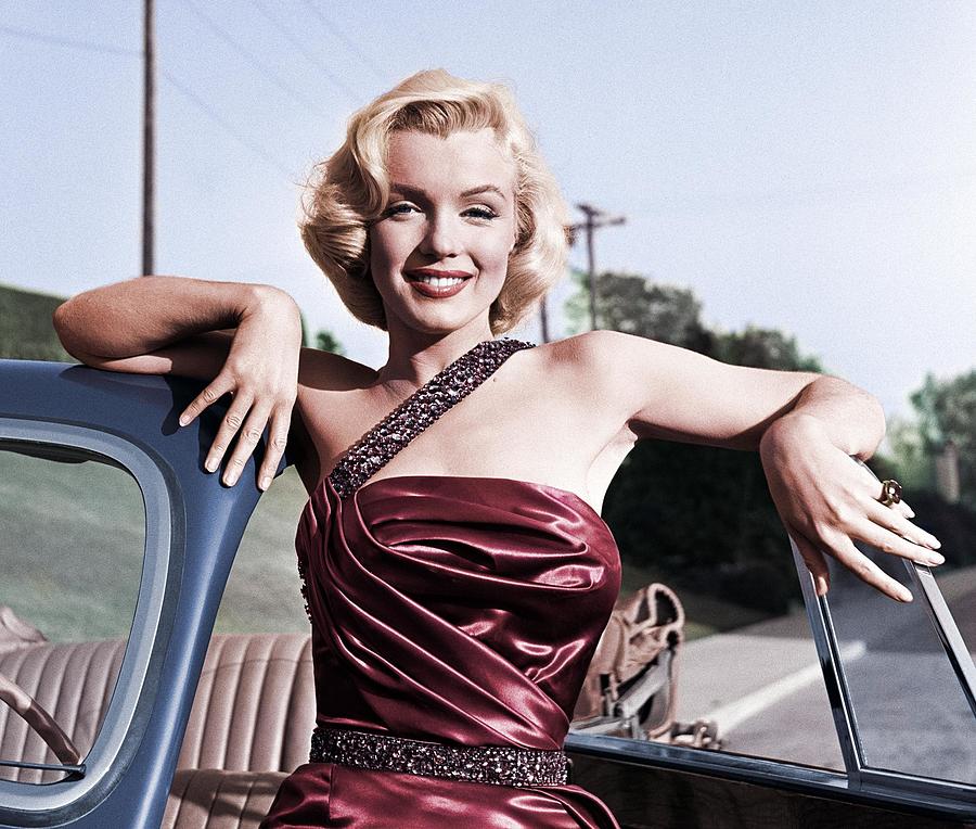 Portrait Of Smiling Marilyn Monroe Standing By Car From The Set Of “how ...