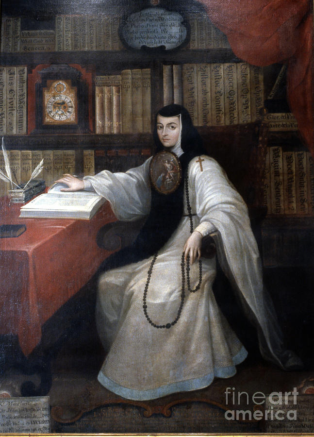 Portrait Of Sor Juana Ines De La Cruz, 1750 Painting by Miguel Cabrera ...