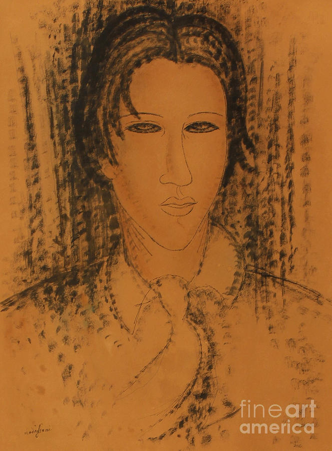 Portrait of Soutine Drawing by Amedeo Modigliani