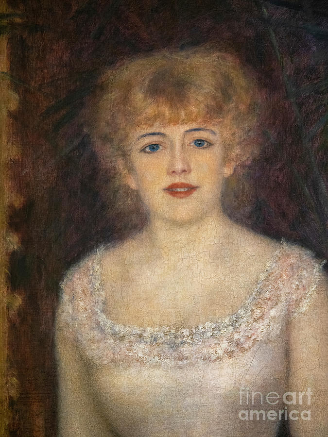 Portrait Of The Actress Jeanne Samary Detail, 1878 Painting by Pierre Auguste Renoir