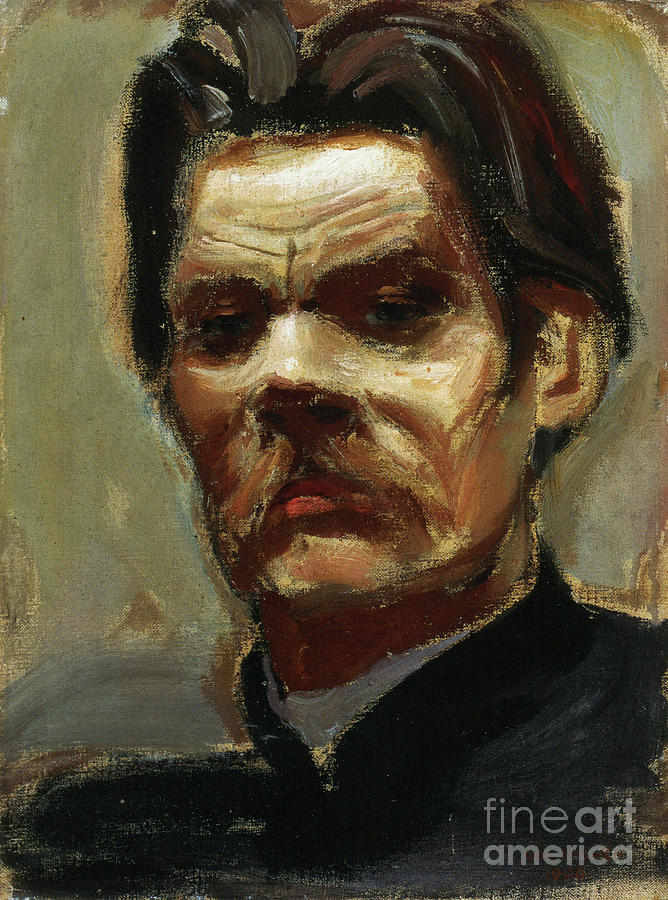 Portrait Of The Author Maxim Gorky Drawing by Heritage Images