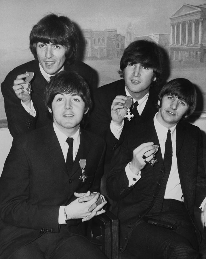 Portrait Of The Beatles With Their Mbe Photograph by Keystone-france
