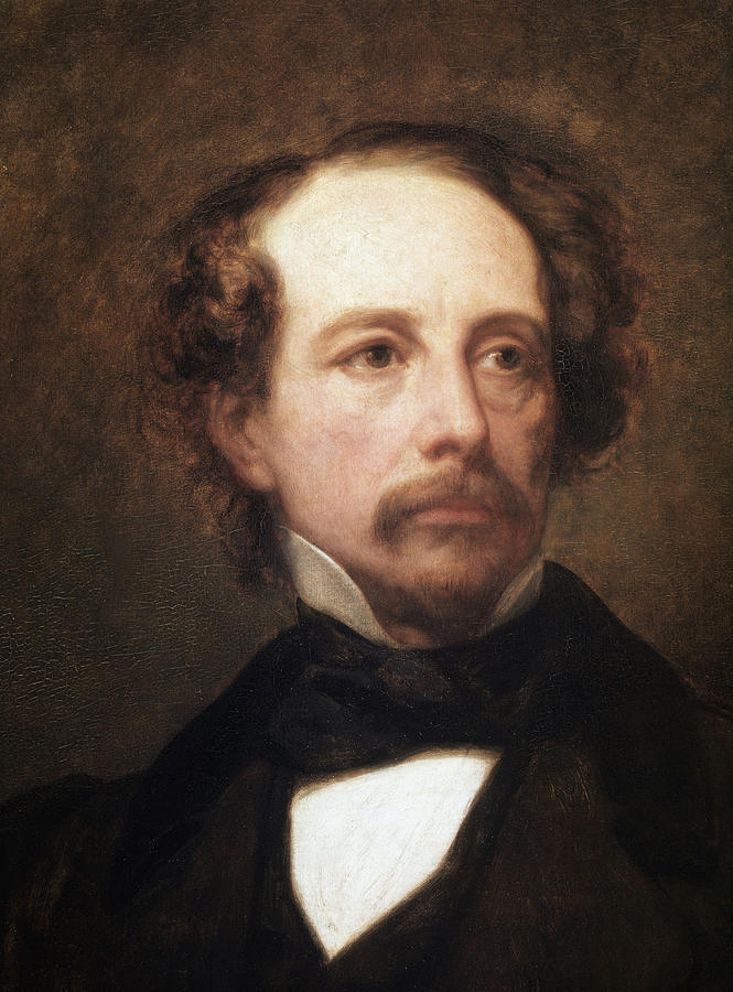 Portrait Of The British Writer Charles Dickens, Detail Painting by Ary Scheffer